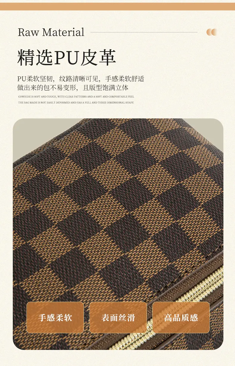 (Cross-border trading), retro handheld cosmetic bag, capacious organizer bag for traveling, shoulder bag — chobi 6
