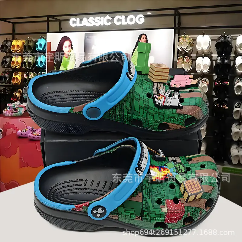 cross Children's Crocs-style slippers, children's bag, beach footwear, sandals, for teenagers, closed toe, family style — chobi 21
