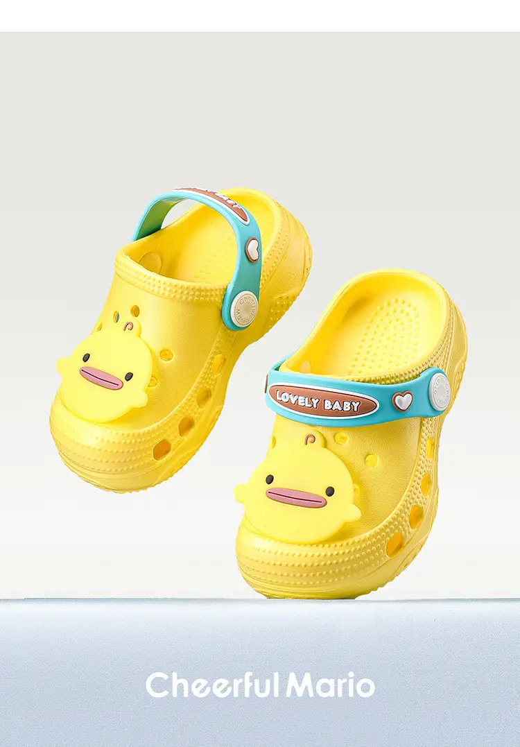 Children's cute Crocs-style slippers for boys, beach mule, soft sole, closed heel, closed toe — chobi 27