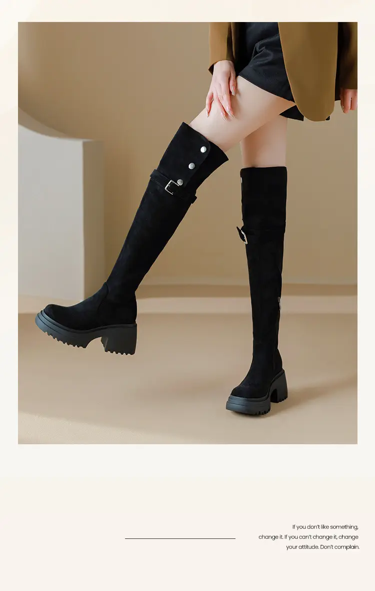 High boots platform heels, can be worn in two ways, ideal for wide feet, height increasing, extra wide fit, plus size — chobi 14
