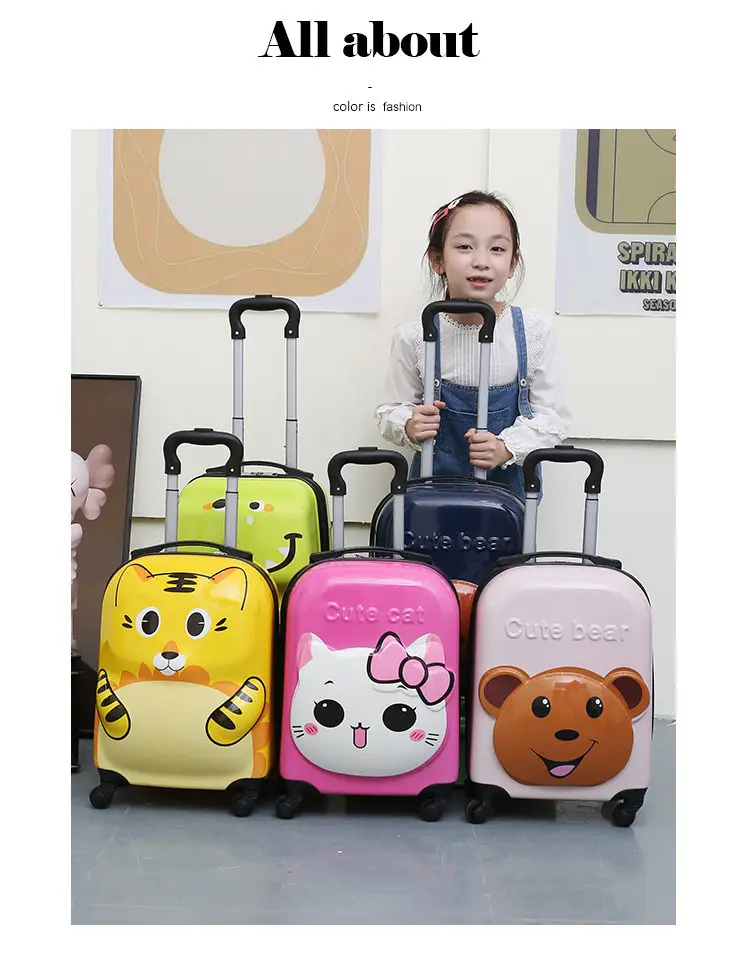 Cartoon universal cute three dimensional suitcase, 18 inch, 3D — chobi 8