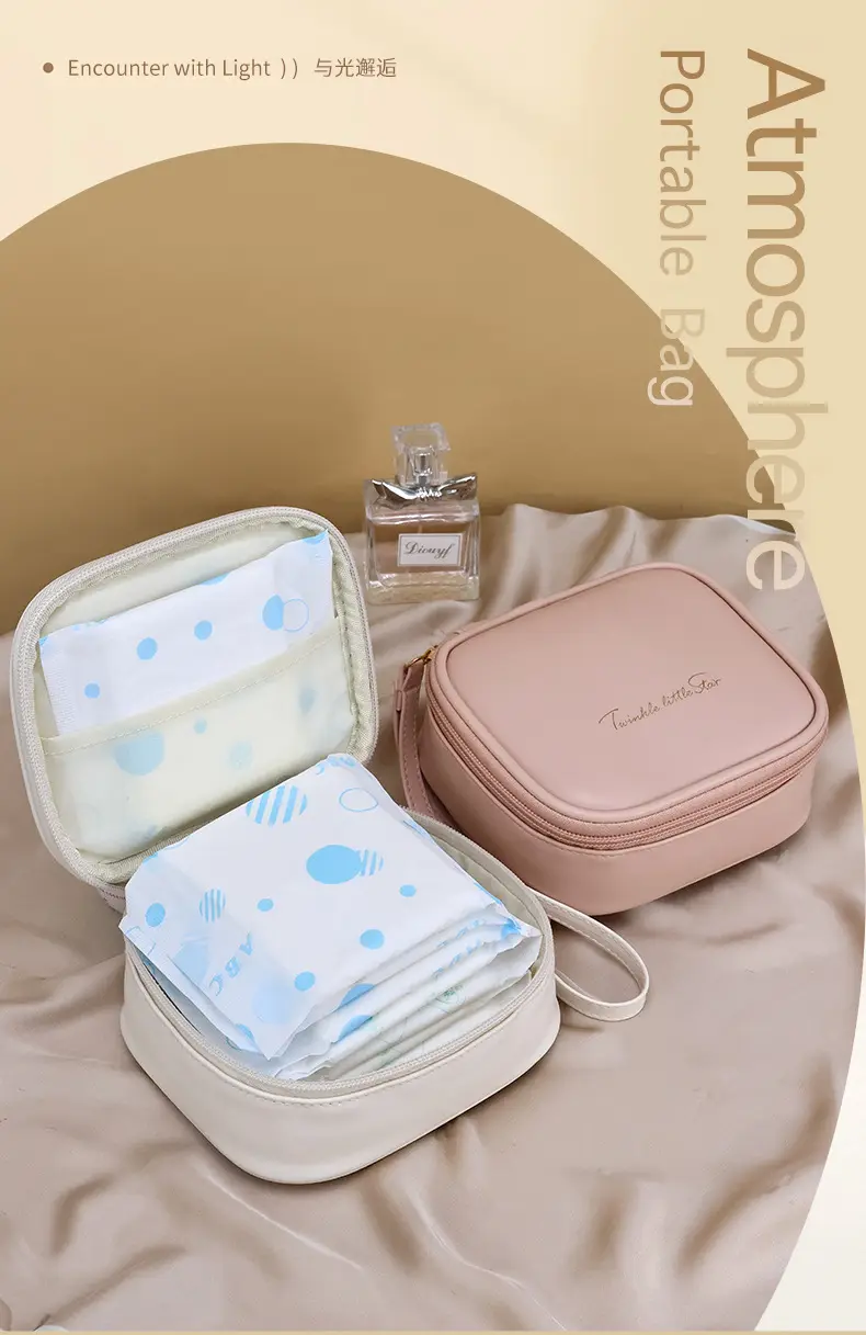 Polyurethane handheld cream lipstick, portable cosmetic bag, wipes, storage system, small small bag, organizer bag — chobi 1