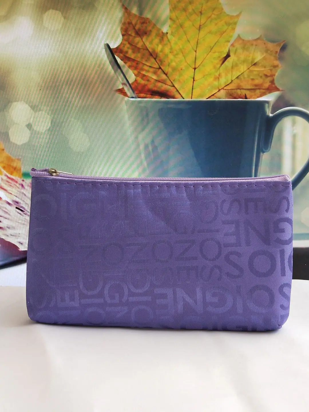 Korean style casual bag letter jacquard cosmetic bag horizontal style square hand cosmetic bag toiletry bag for women — chobi 12