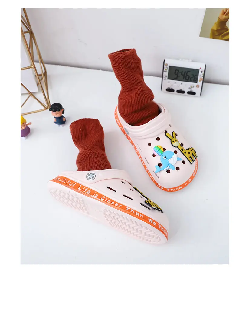 (Wholesale), children's indoor cute non-slip Crocs-style slippers for bathroom for boys, soft sole — chobi 13