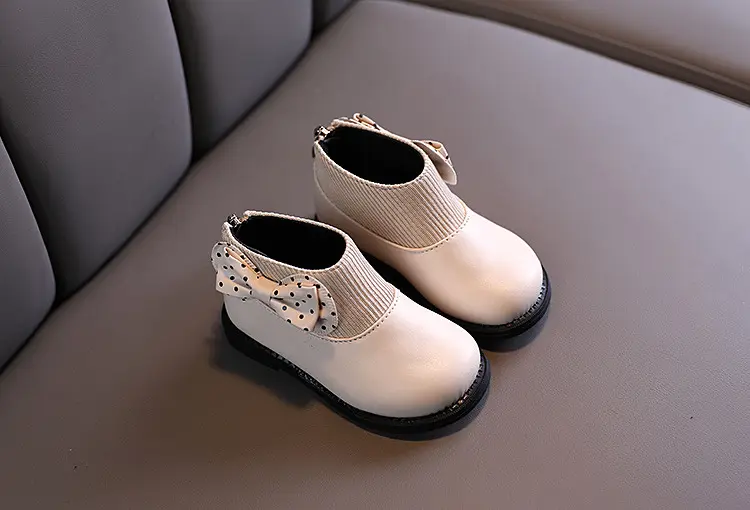 Children's cotton boots 2023 new winter children's shoes Korean style girls' soft sole leather boots baby versatile plus velvet Martin boots — chobi 8