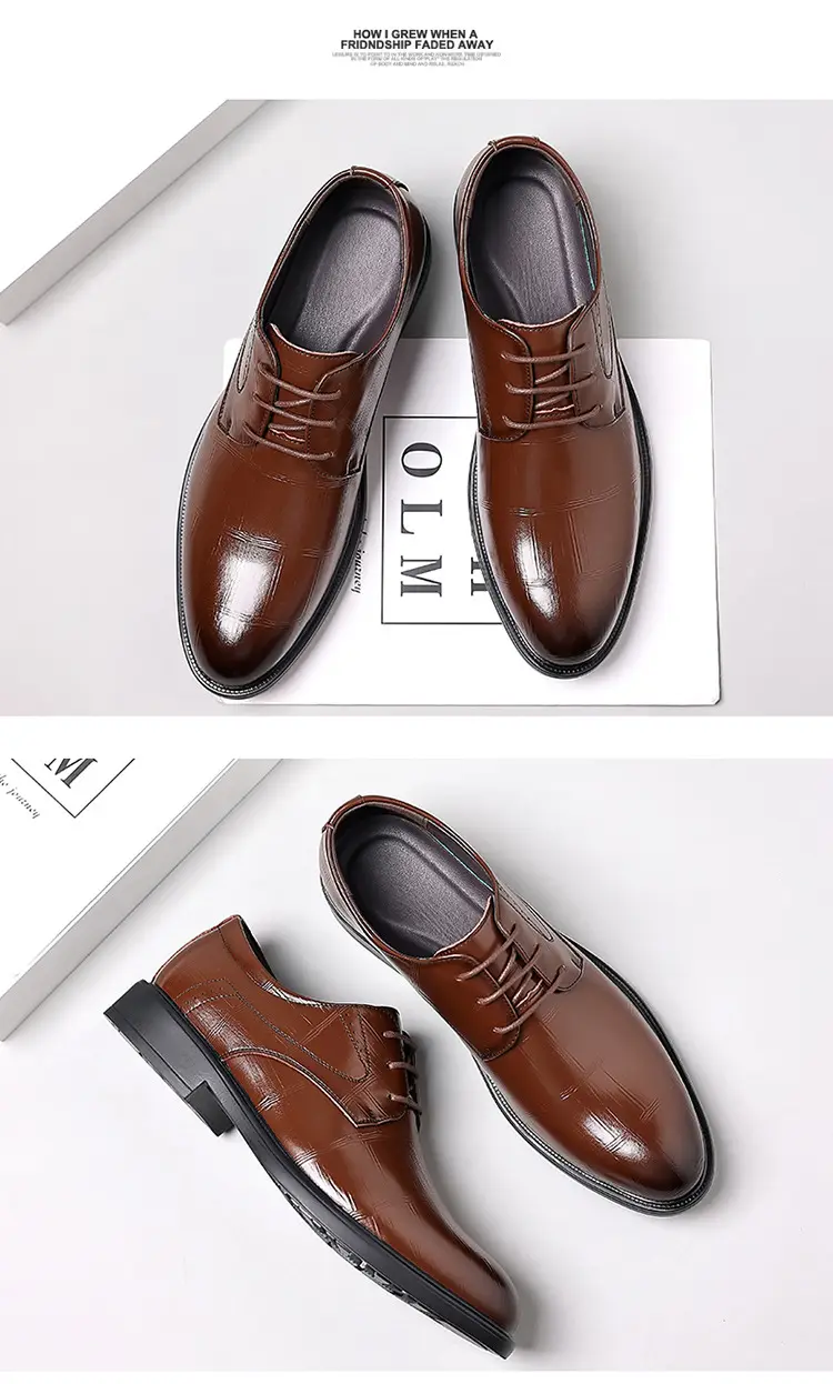 Men's autumn classic suit jacket English style, shoes pointed-toe for leisure, soft sole, genuine leather — chobi 23