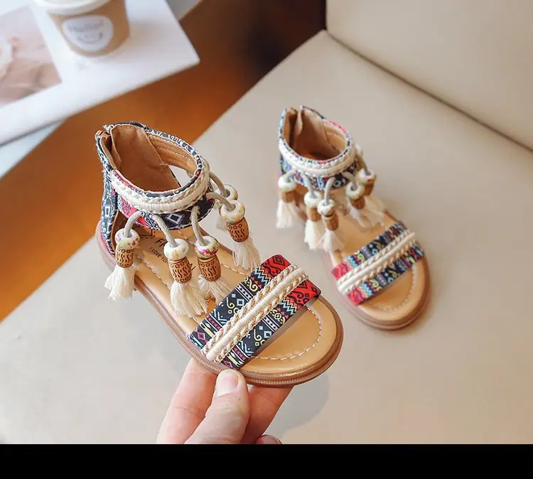 Ethnic sandals, fashionable children's beach footwear, ethnic style, western style, summer 2024 — chobi 14