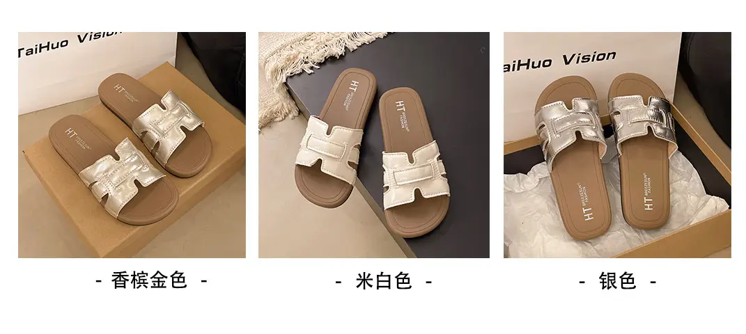 Retro summer women's slippers to go out, casual sandals flat, mule, high-quality style, internet celebrity — chobi 3