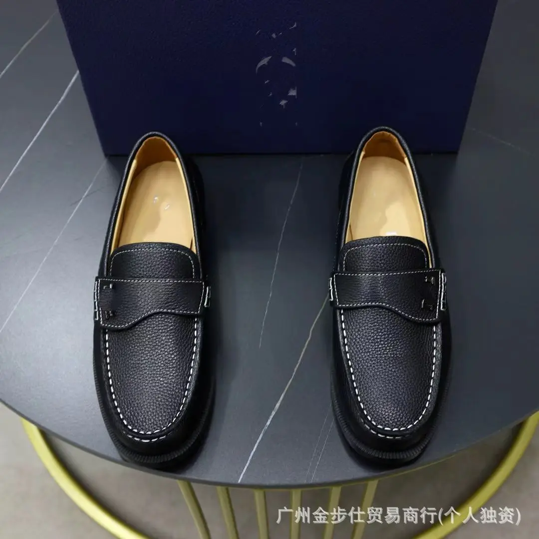 (Cross-border trading), loafers, set, slip-ons with metal buckle, European style, genuine leather, non-slip sole — chobi 9
