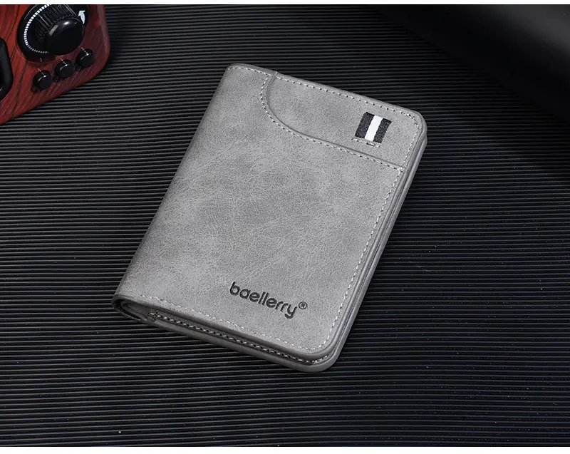 Ultra thin short small wallet, suede card holder for students — chobi 13