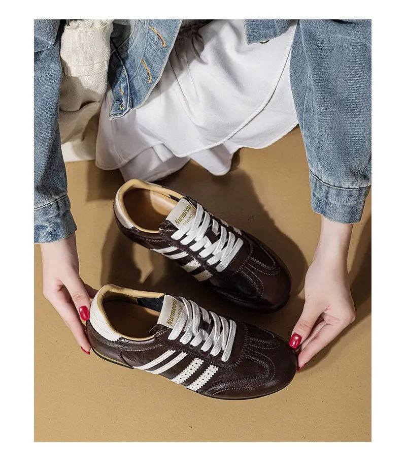Autumn breathable GAT shoes, retro universal sneakers, women's style, autumn season 2026, trend of season, genuine leather, soft sole — chobi 6