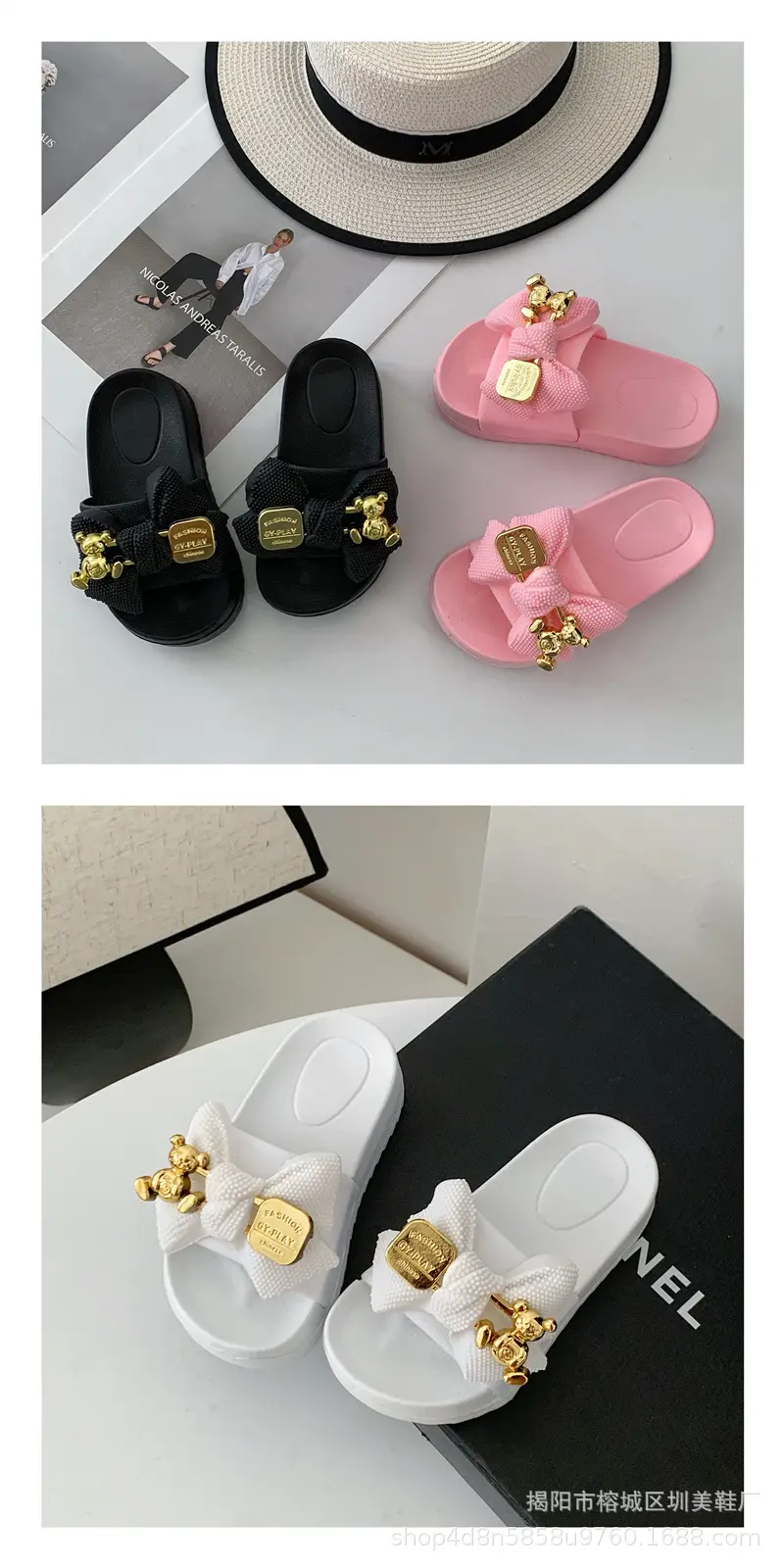 (Cross-border trading), non-slip children's sandals with butterfly, fashionable women's slippers platform — chobi 6