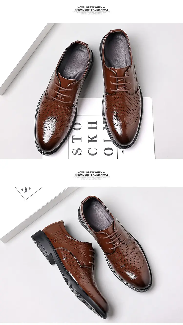 Men's autumn classic suit jacket English style, shoes pointed-toe for leisure, soft sole, genuine leather — chobi 29