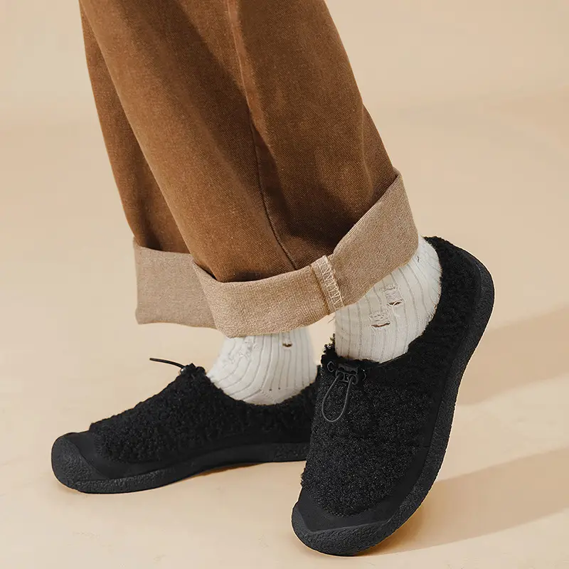 Women's shoes with soft soles and the same style as Cohen's sheep's hoof women's cotton shoes to keep warm and fall and winter new outdoor furry shoes — chobi 25