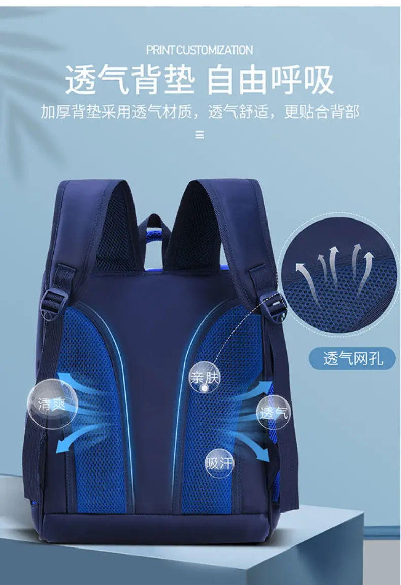 (Wholesale), school bag lightweight for men and women, children's retroreflective space backpack, 1-3-6 years, spine protection, with your logo imprin — chobi 7