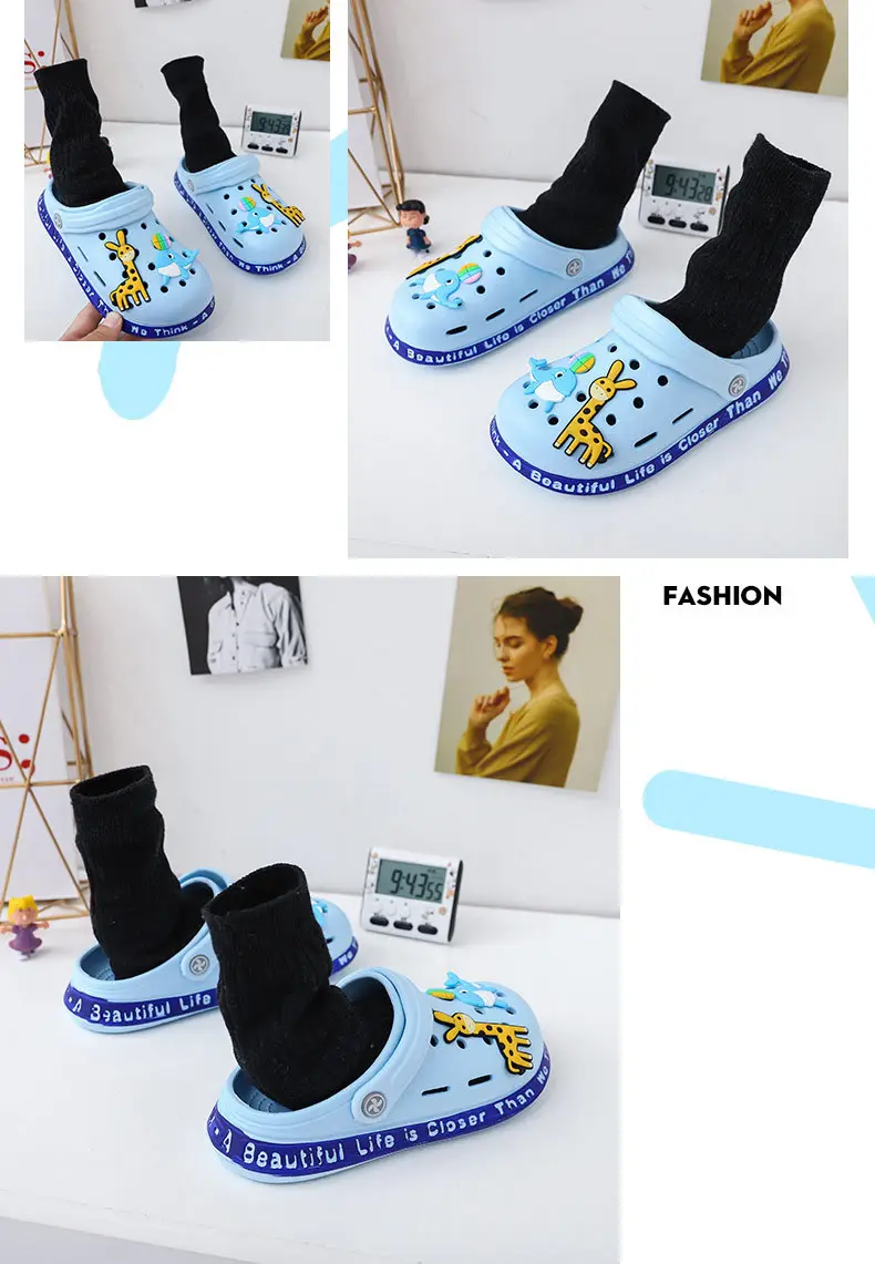 (Wholesale), children's indoor cute non-slip Crocs-style slippers for bathroom for boys, soft sole — chobi 1
