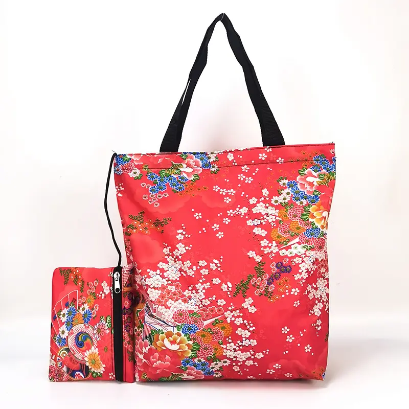Waterproof shopping bag with zipper, folding handheld linen bag, travel bag, (Physicals), increased thickness — chobi 13