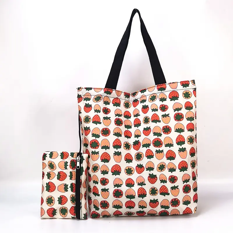 Waterproof shopping bag with zipper, folding handheld linen bag, travel bag, (Physicals), increased thickness — chobi 10