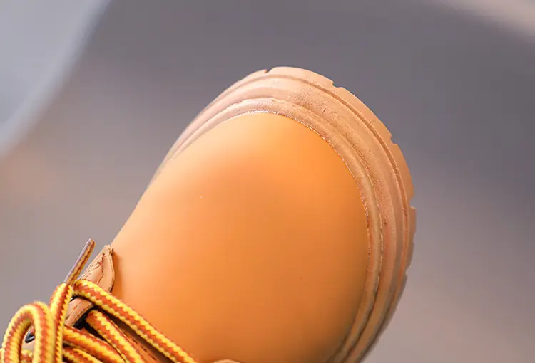 A piece of children Martin boots 2023 autumn and winter new girls wild yellow boots boys retro British style — chobi 15