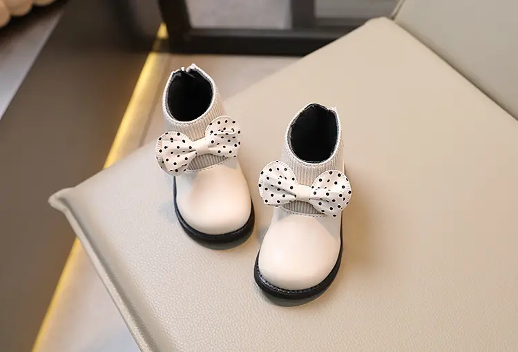 Children's cotton boots 2023 new winter children's shoes Korean style girls' soft sole leather boots baby versatile plus velvet Martin boots — chobi 25