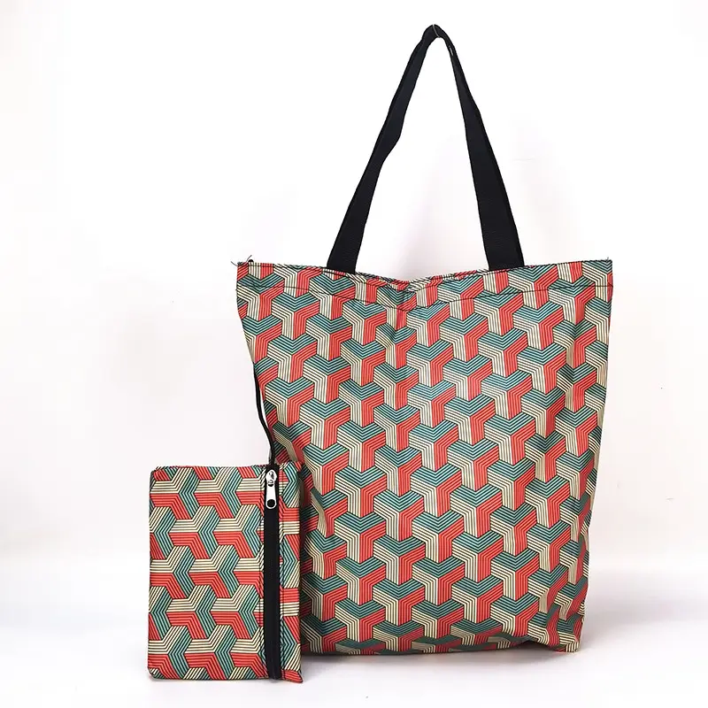 Waterproof shopping bag with zipper, folding handheld linen bag, travel bag, (Physicals), increased thickness — chobi 14