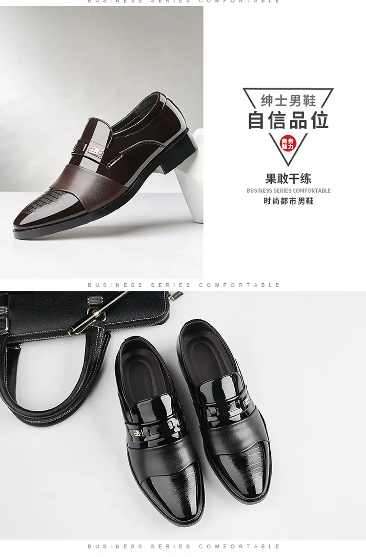 Men's winter classic suit jacket, insulated slip-ons, universal casual wedding shoes, plus size — chobi 20