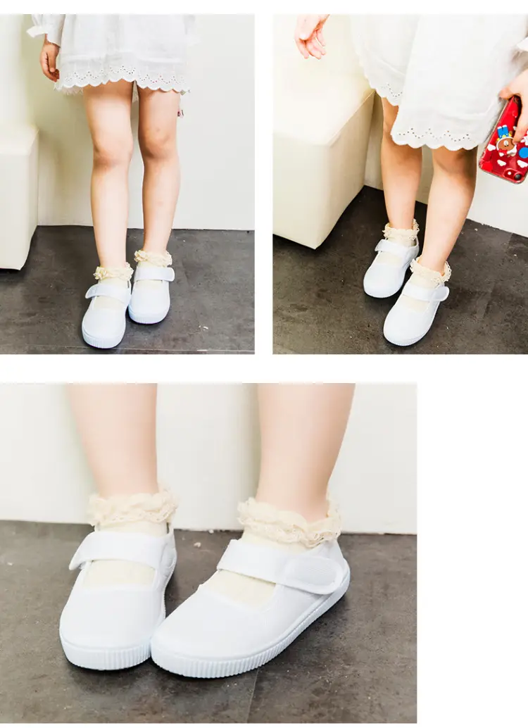 (Wholesale), children's espadrilles for early age, white white sneakers, cloth white shoes for students — chobi 38