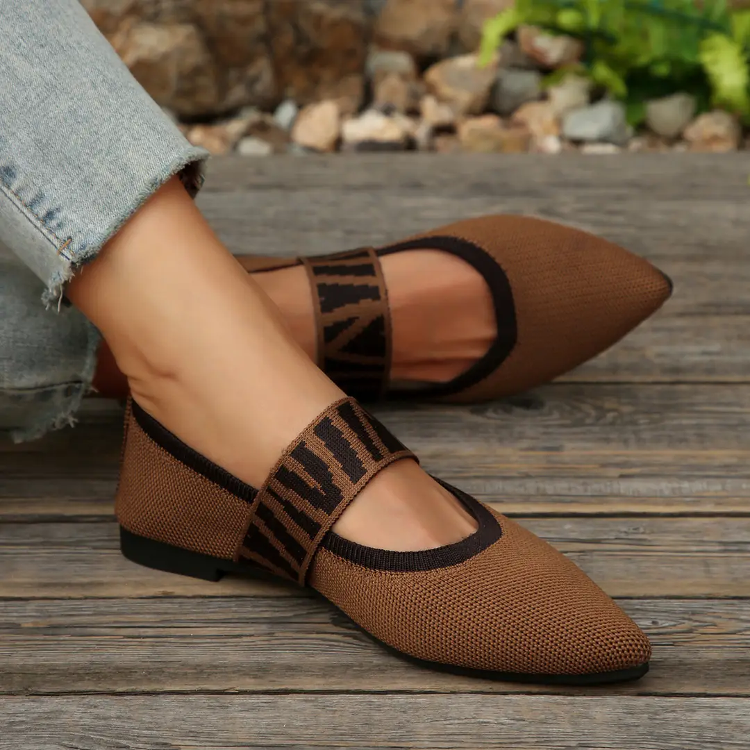 (Cross-border trading), shoes flat pointed-toe low-cut, slip-ons, breathable two-tone loafers, European style, made with flyknit technology — chobi 27