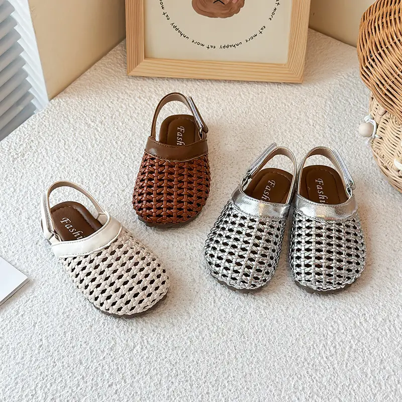 Woven mule, fashionable children's bag, sandals for boys, summer 2025, Korean style, closed toe, soft sole — chobi 4