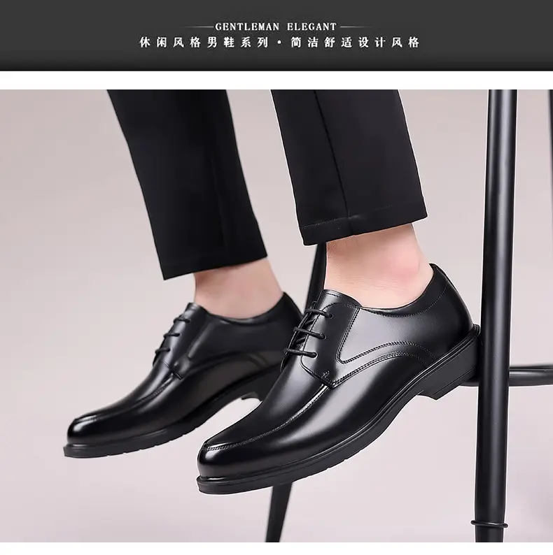 Classic suit jacket, men's autumn casual footwear, wedding shoes English style, genuine leather, soft sole — chobi 12