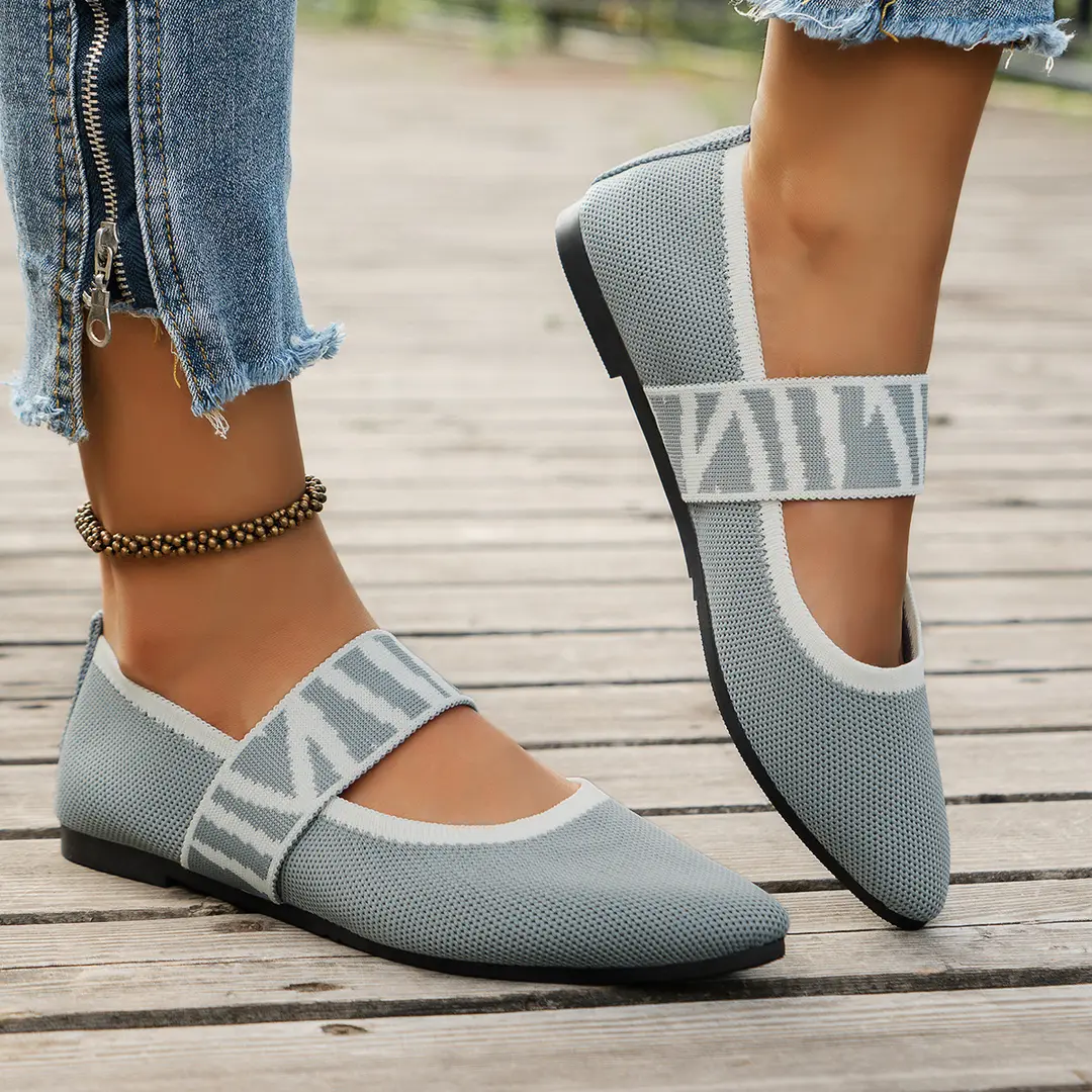 (Cross-border trading), shoes flat pointed-toe low-cut, slip-ons, breathable two-tone loafers, European style, made with flyknit technology — chobi 14
