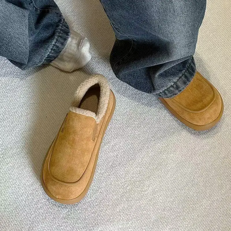 Demi-season keep warm Beijing cloth slippers flat, insulated loafers — chobi 1