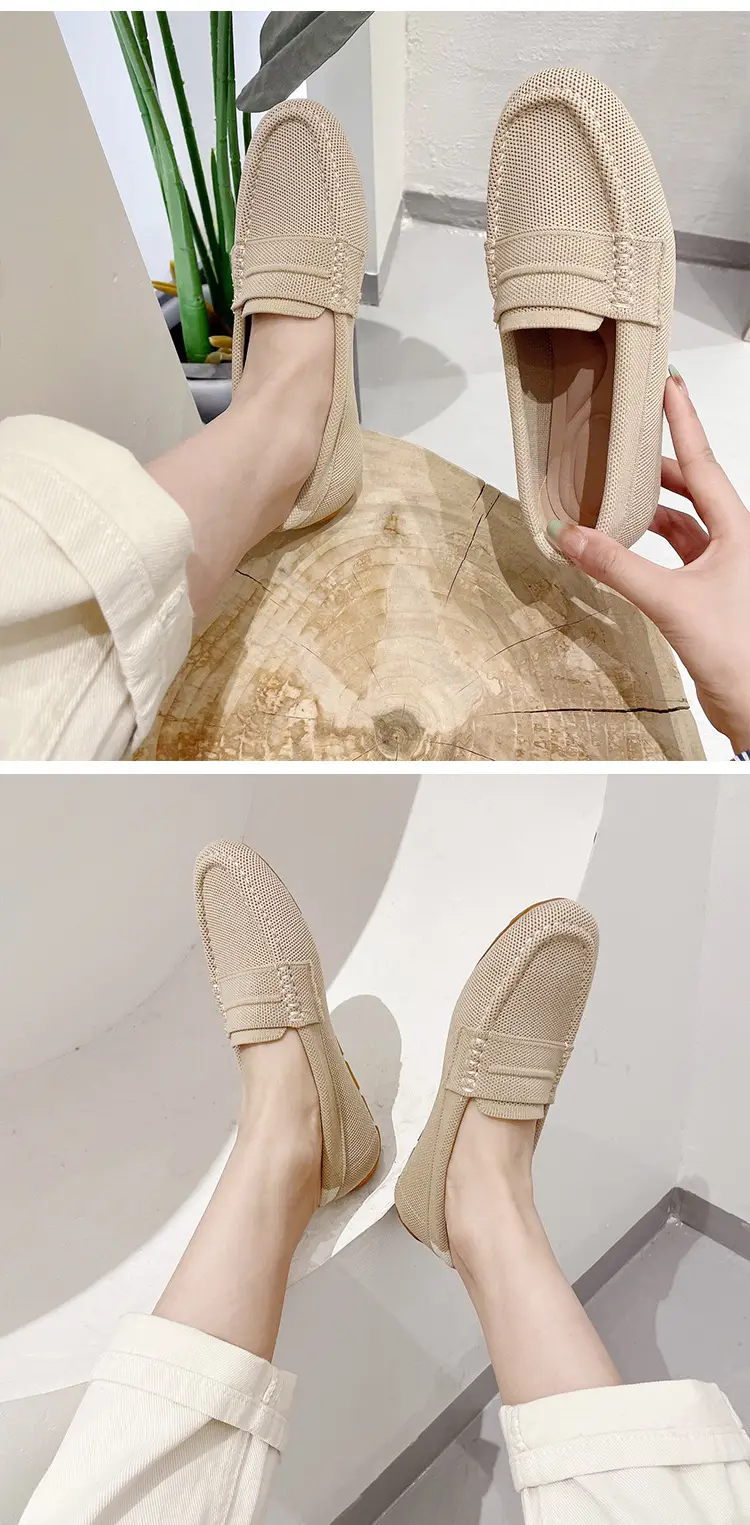 (Cross-border trading), knitted woven shoes, casual loafers, Collection Year 2025, round toe, non-slip sole — chobi 15