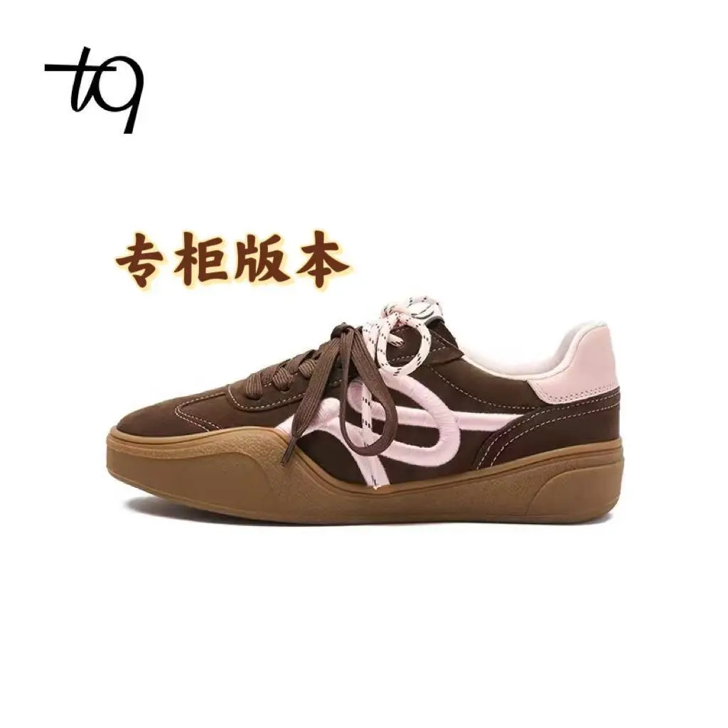 Zhang Yifan's same Talitaqoom caramel moral training shoes spring new white embroidered thick-soled tq casual women's shoes — chobi 1