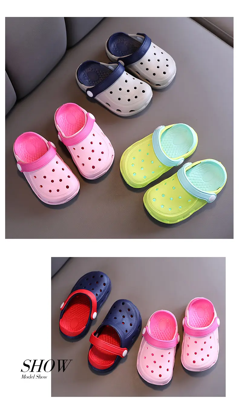 (Cross-border trading), children's beach Crocs-style slippers, breathable soft non-slip mule, closed toe — chobi 14