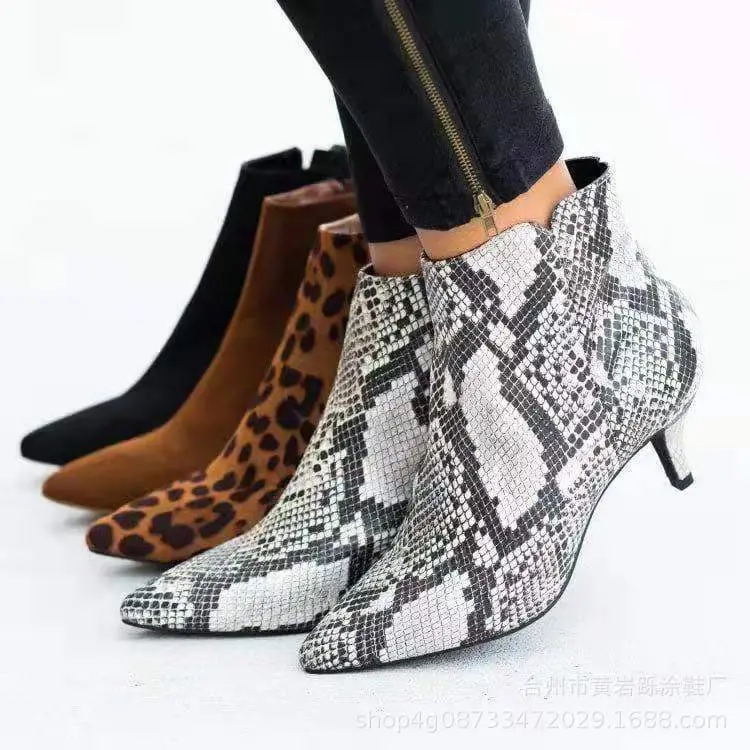 (Wholesale), demi-season fashionable low boots, ankle boots stiletto heels pointed-toe, (Physicals) — chobi 9