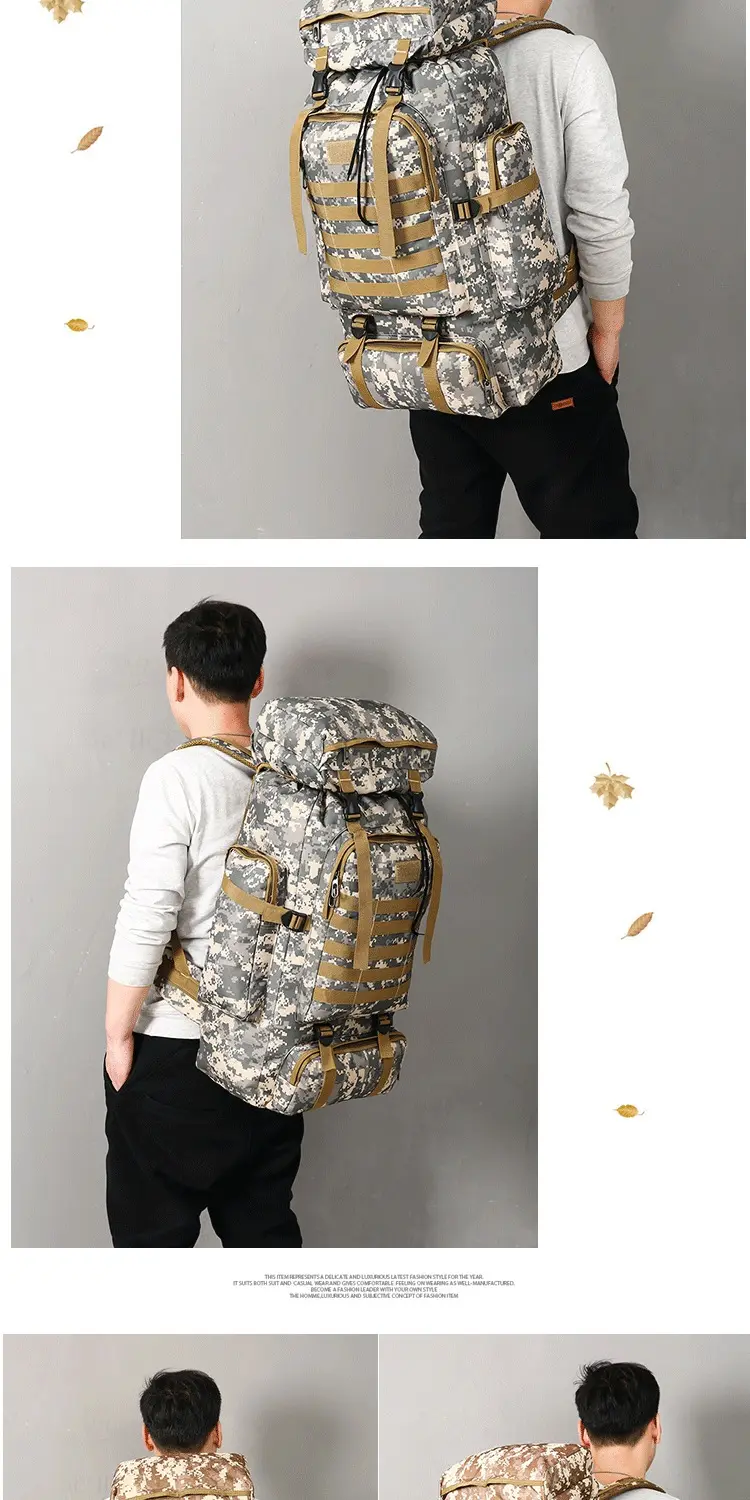 (Cross-border trading), capacious waterproof tactics sports backpack for men and women for traveling — chobi 17