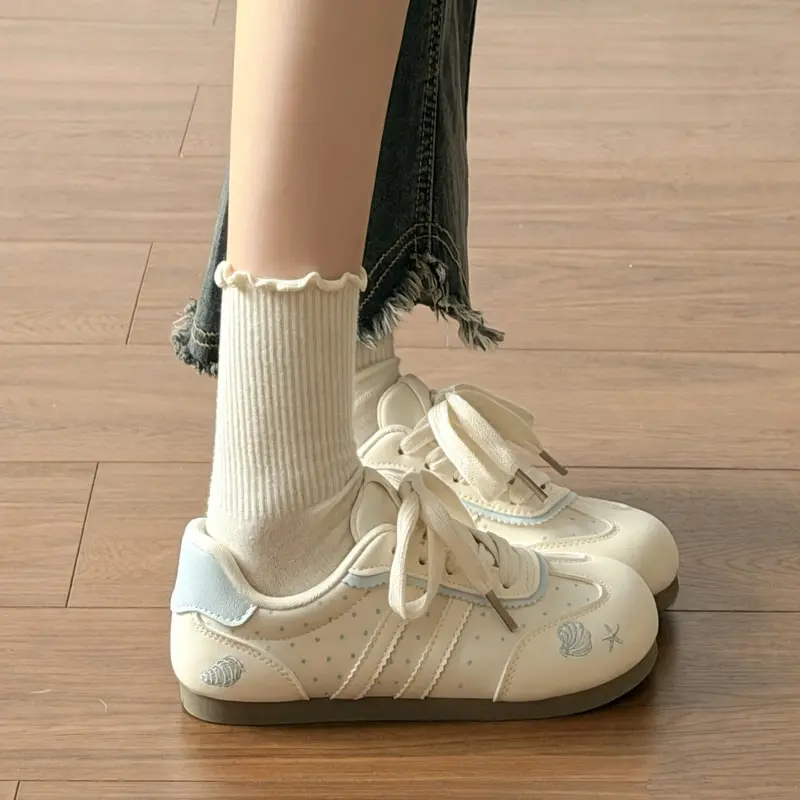 Breathable autumn fashionable thin white sneakers, universal comfortable GAT shoes, autumn season 2026, suitable for standing work, women's style — chobi 8
