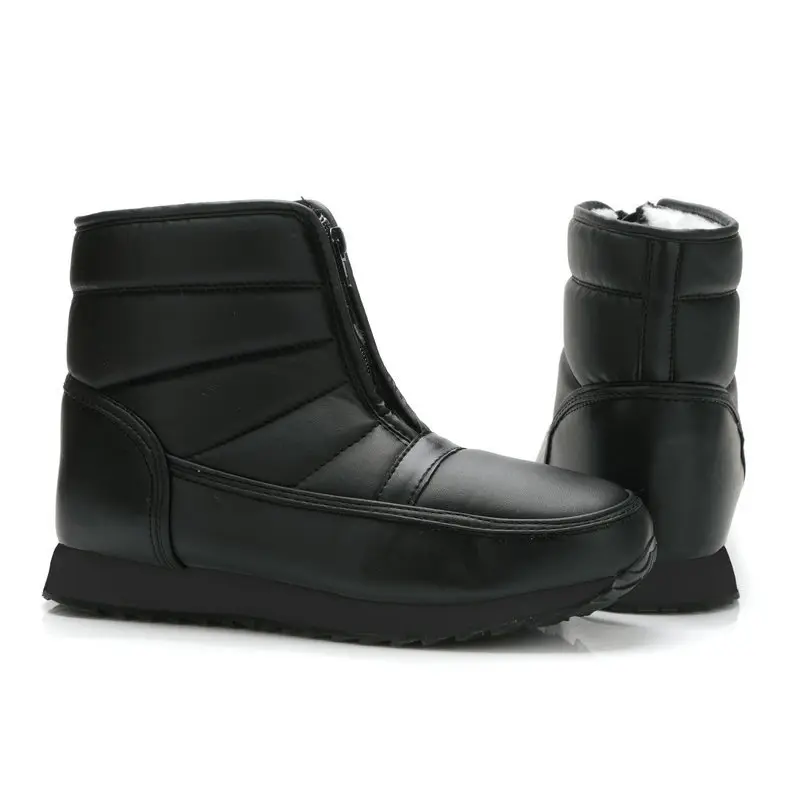 Warm home cotton shoes for the elderly in winter, warm for middle-aged and young people, short-tube zippers for men and women, easy to put on and take — chobi 22