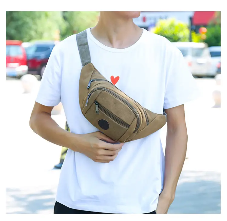 (Cross-border trading), men's cloth multicoloured belt bag, wear-resistant chest bag, travel shoulder bag, casual wallet, increased thickness — chobi 7