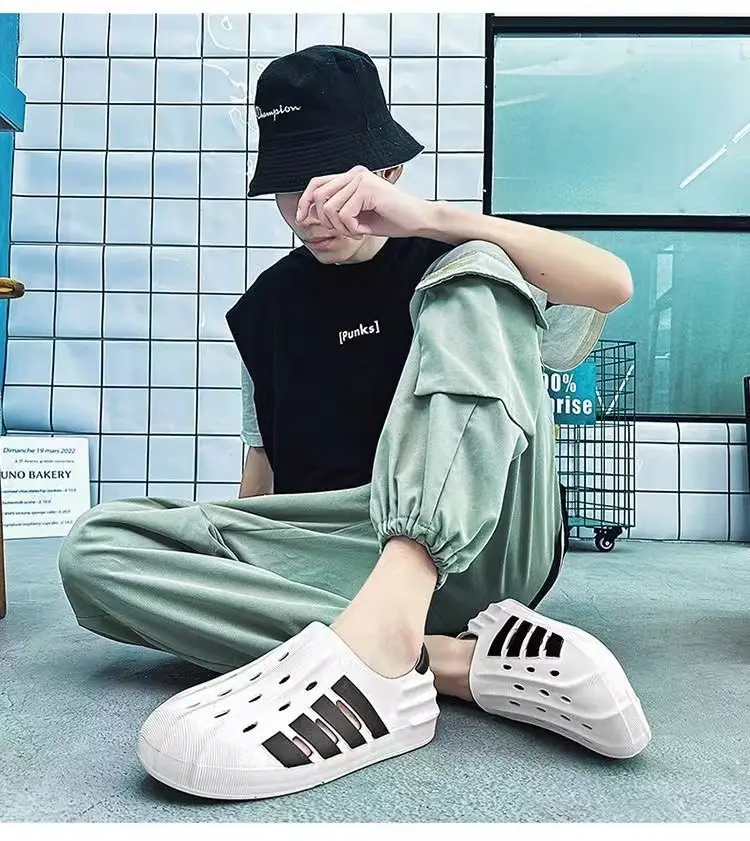 (Wholesale), ultra-soft summer Crocs-style slippers, beach sports sandals, suitable for outdoor wear, can be worn in two ways, closed toe, plus size — chobi 9