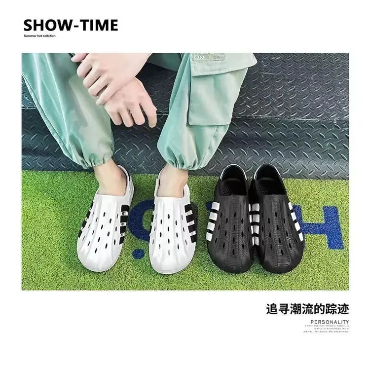 (Wholesale), ultra-soft summer Crocs-style slippers, beach sports sandals, suitable for outdoor wear, can be worn in two ways, closed toe, plus size — chobi 2