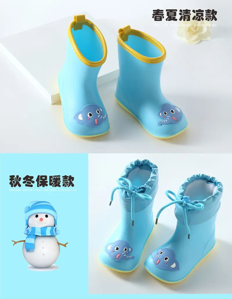 Ploves of dismantling baby rain shoes 1 infant child 3 rain boots men and girls water shoes, children princess cute lightweight shoes — chobi 5