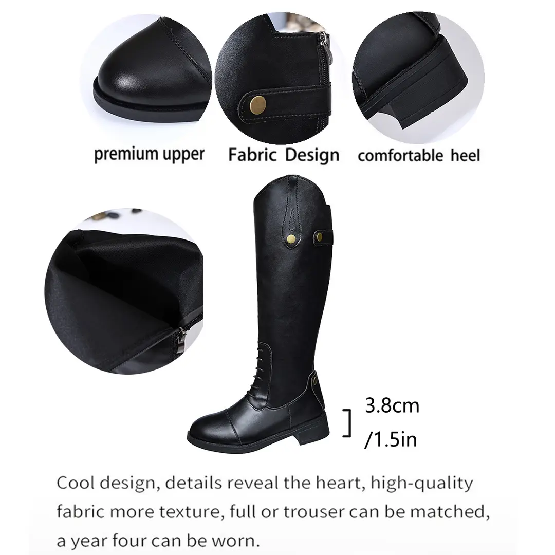 Demi-season high boots, Collection Year 2025, round toe, wide stable heel — chobi 2