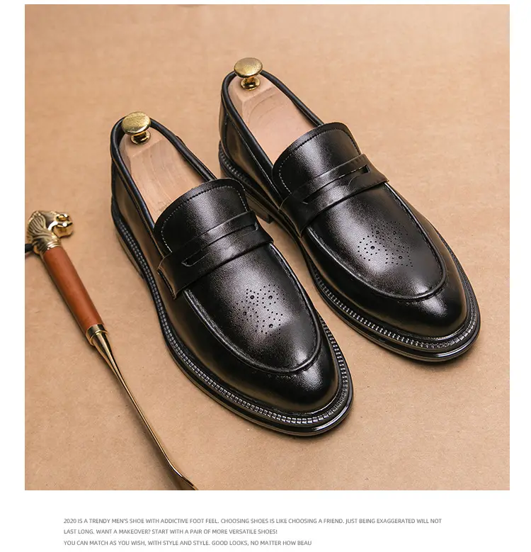 Shoes pointed-toe, men's casual classic suit jacket English style, 2023, British style, soft sole, non-slip sole — chobi 10