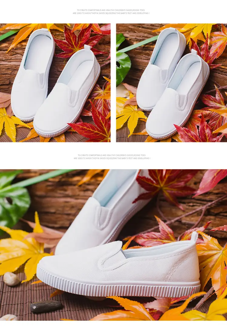(Wholesale), children's espadrilles for early age, white white sneakers, cloth white shoes for students — chobi 11
