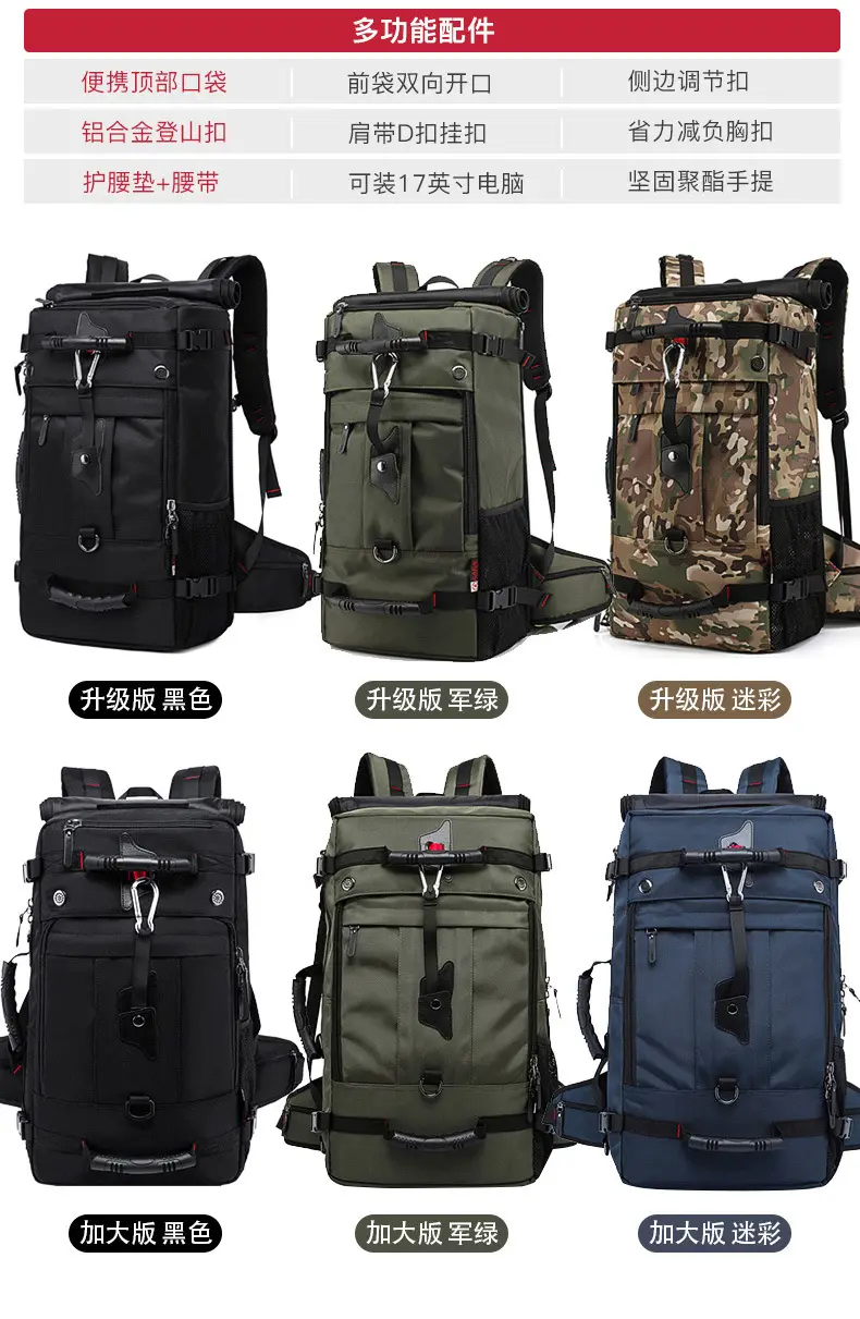 Backpack, capacious luggage universal travel bag for hiking, oxford cloth — chobi 10