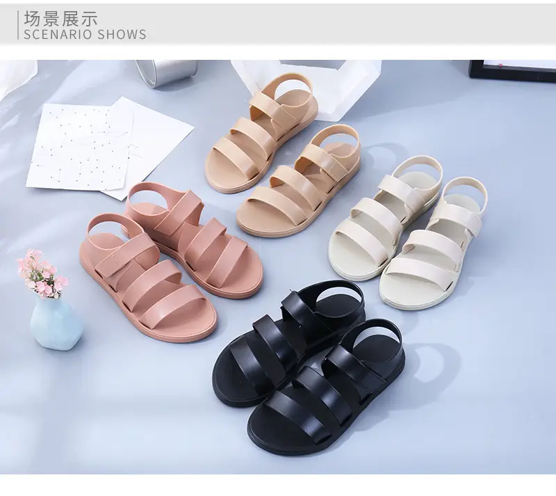 Women's sports sandals, lightweight breathable universal mule with velcro for students flat, suitable for spring and autumn — chobi 19
