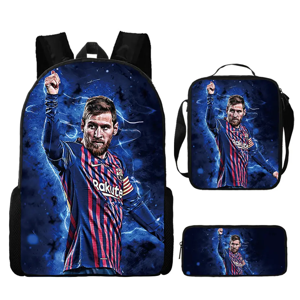 (Cross-border trading), football backpack, set, cartoon school bag, 3 piece set — chobi 10