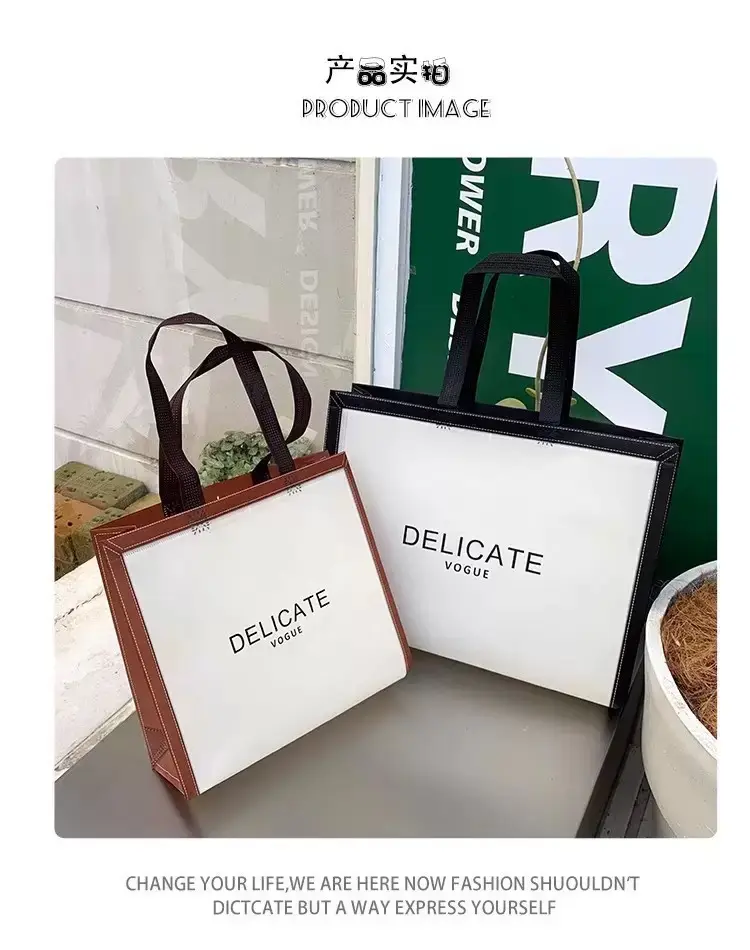 Linen bag non-woven cloth, shopping bag, increased thickness, with your logo imprint, Birthday gift, custom-made — chobi 6